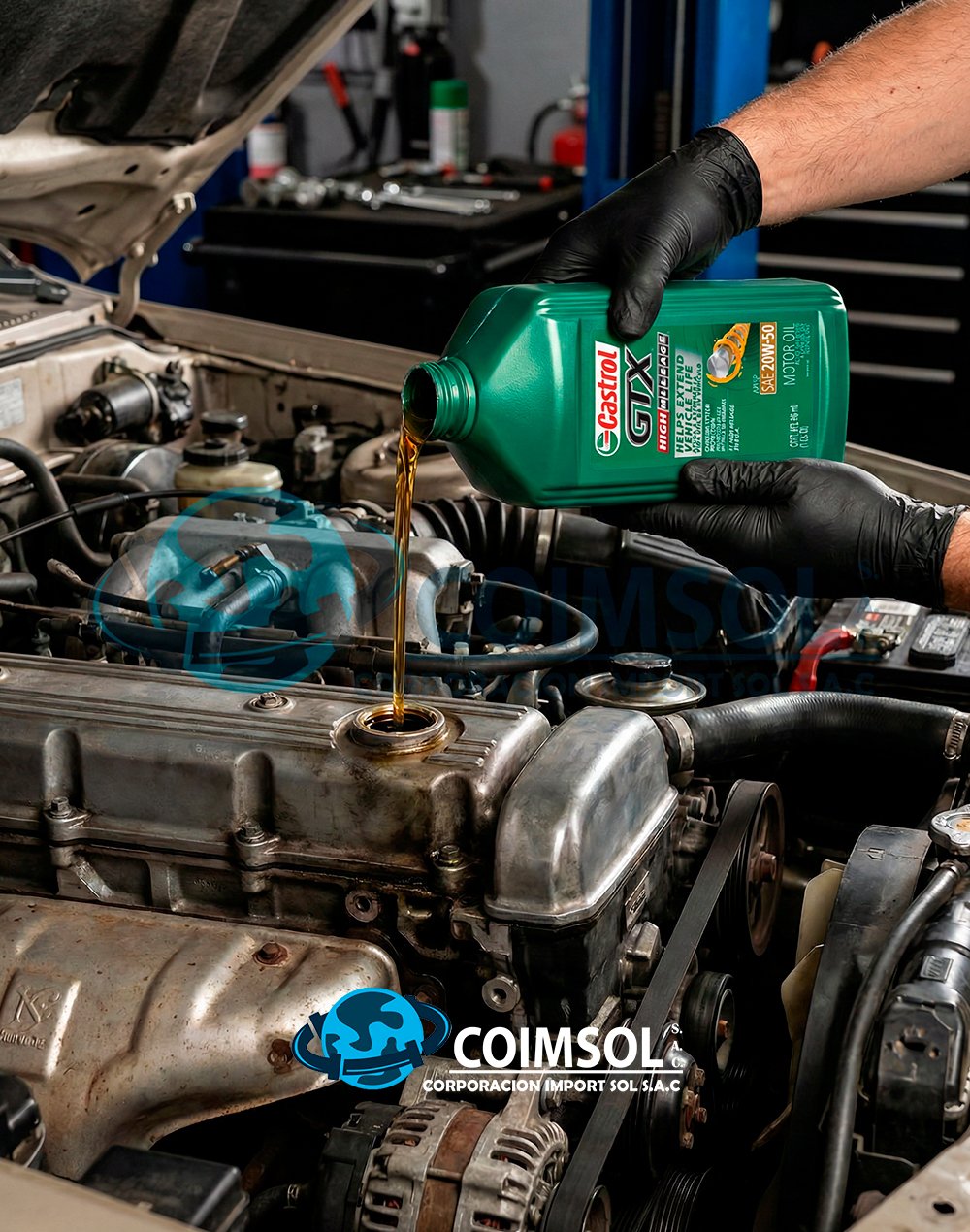 ACEITE CASTROL HIGH MILEAGE 20W50 SEMI SINTETICO 1/4 GLN - Imagen 2