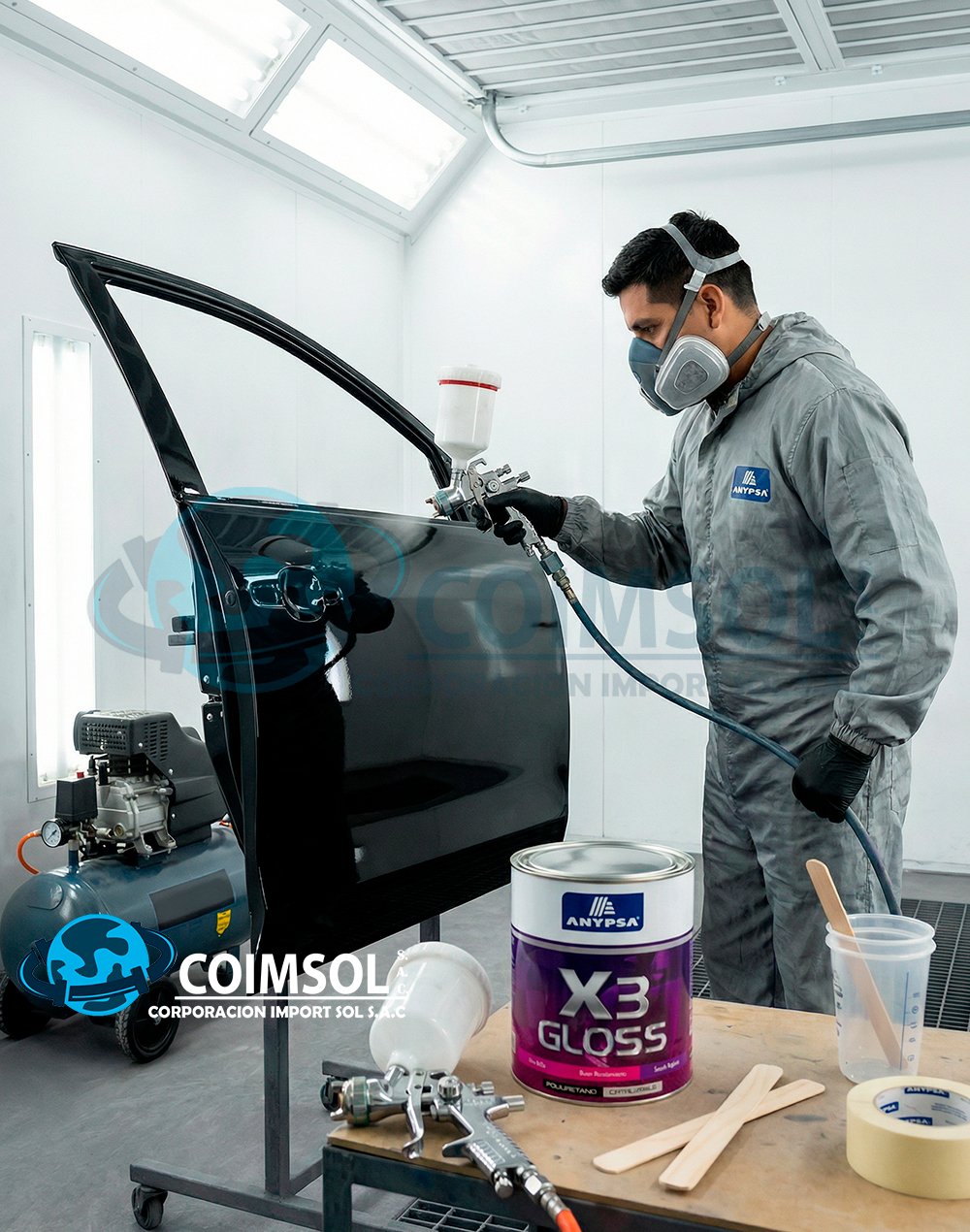 GLOSS POLIURETANO CATALIZABLE X-3 NEGRO GA-7000 1 GLN ANYPSA - Imagen 2