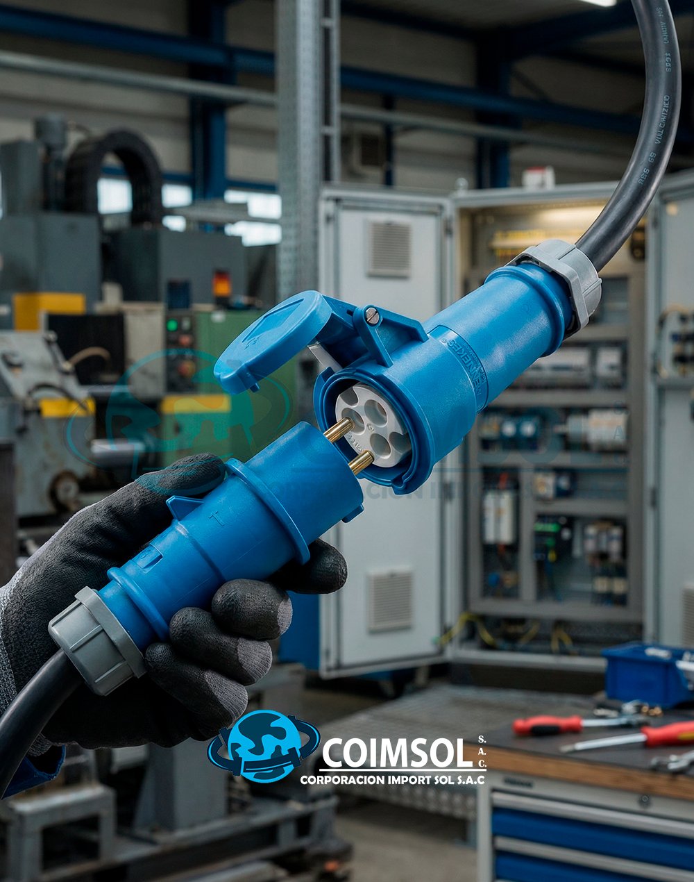 TOMA AEREO 16Amp 2P+T 250V Azul 6H Ip44 COD: 510 - MENNEKES - Imagen 2