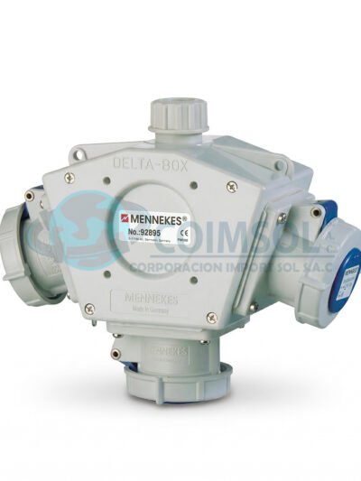 TOMA TRIPLE AEREO 16AMP 2P+T 250V AZUL 6H Ip67 (DELTA BOX) MENNEKES